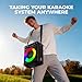 VOSOCO Karaoke Machine, Portable Bluetooth Karaoke Speaker with 2 Wireless Microphones, PA System for Adults Kids with LED Lights & Echo Adjustment, Supports TWS/TF/USB/AUX for Home Party