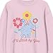 Bioworld Horton Hears A Who Horton & Flowers Adult Cradle Pink Crew Neck Long Sleeve Sweatshirt-Large