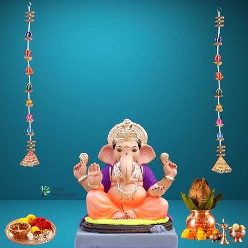Image of Prapti Handicrafts Handmade Traditional Wall and Door Hanging for Home Decor | Diwali Decor | Wedding and All Festival Decoration | Decorative Pooja Room (35 Inches Height - Pack of 2) (Style 3)