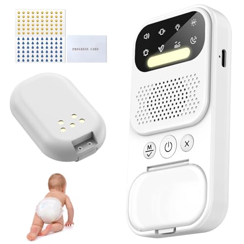 Pantalon cloche pour enfant, alarme pipi au lit avec désinfection UV bruit blanc veilleuse portée 10 m 3 modes vibration combo sonore rechargeable USB...