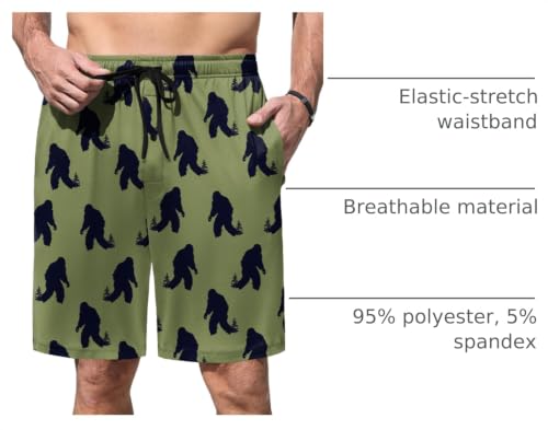 Image of Ekouaer Men's Pajama Shorts Soft Sleepwear Bottoms Elastic Waistband Loungewear Breathable Men Shorts with Pockets