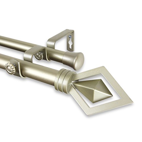 A&F Rod Décor - Lumiere Double Curtain Rod 1 inch Diameter, 120-170 inch - Gold