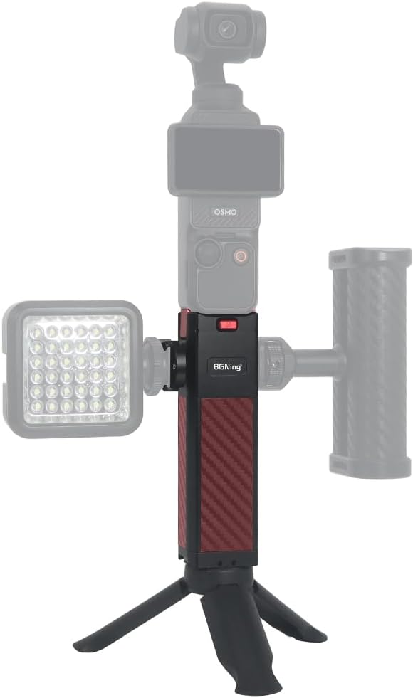 Charging Adapter Base Compatible with Pocket 3/4 Accessories, Magnetic Folding Two-Card Holder with 1/4 Tapped Holes and 1/4 ARRI-Standard Positioning Hole (with Cold Boots and Tripod)