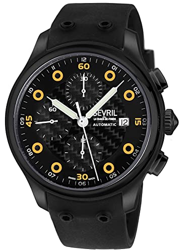 Gevril Men's Canal St Automatic Chronograph Watch, Rubber Strap with Tang Buckle