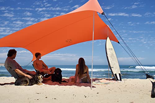 Image of Neso Grande Portable Beach Tent Sun Shelter - Lightweight Beach Shade Canopy - Easy Setup for Family Outings - Patented Reinforced Corners - UPF 50+ Sun Protection - 7ft Tall, 9 x 9ft