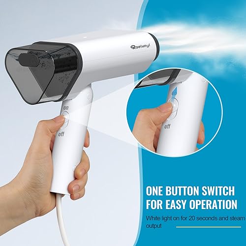 Raelunyi Clothes Steamer, Iron Garment Steamer for Clothes - Foldable and Portable Handheld Steamer Clothing, Ideal for Home, Travel and Office, Quick at Removing Wrinkles