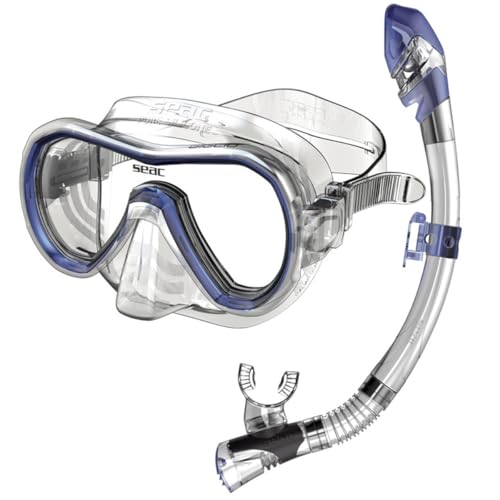 SEAC Giglio Premium Dry Adults Scuba Diving Swimming Snorkeling Máscara y Tubo con Silicona 100% Pura