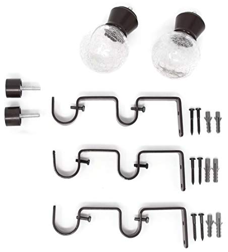 Urbanest Crackle Glass Manhattan 1" 3/4" Double Drapery Curtain Window Rod Set - 84" To 120", Bronze #TOP1