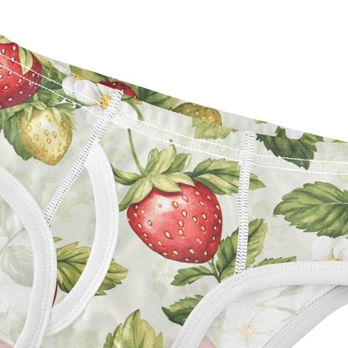 Wusikd Strawberries Boys' Underwear Cotton Watercolor Boys Briefs Soft Toddler Underwear 2T4