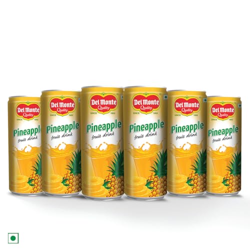 Image of Del Monte Pineapple Fruit Drink (Pack of 6) - Tropical Taste, Real Pineapple Crush, Perfect for Cocktails & Mocktail | No added Preservatives