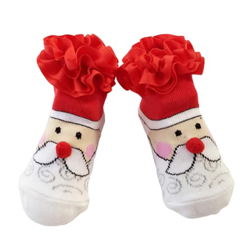 CATIEBYE Santa Claus Christmas Stockings Soft Cotton Socks Warm for Boys 0-12 Months