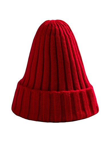 Jueshanzj Womens Mens Hat Winter Knitting Cap Beanie Red One size