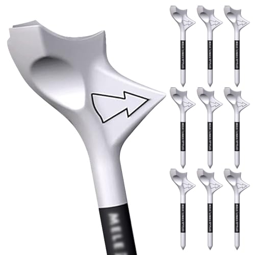 Plastic Golf Tees Unbreakable Golf Tees for Consistent Yardage Oblique Insertion Decrease Friction 10 Degrees Golf Tees Professional Golf Accessories (10Pcs)