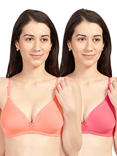 Image of SONARI Omania Womens Non-Padded Cotton Polyester Bras - Solid, Non-Wired, Medium Coverage, Hand Washable (Pack of 2)