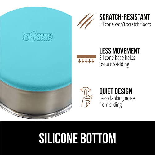 image for GORILLA GRIP Set of 2 Dog Bowls, Holds 6 Cups (48 fl oz), Heavy Duty M