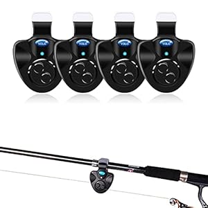 4 Stks Elektronische Visserij Bijt Alarmen met LED Licht en Geluid Alert, Gevoelige Elektronische Visserij Beet Alarm Indicator Clip Op Hengel