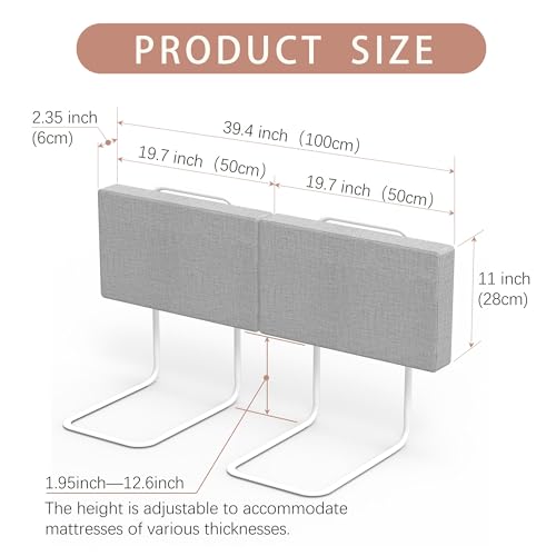 Image of Bed Rail Bumpers for Toddlers, Foam Padded Bed Rail for Kids Safety, Bed Side Guard Rails for Old Dogs, Bunk, Twin, Queen & King, Full Size Beds（Gray, 2 Packs）