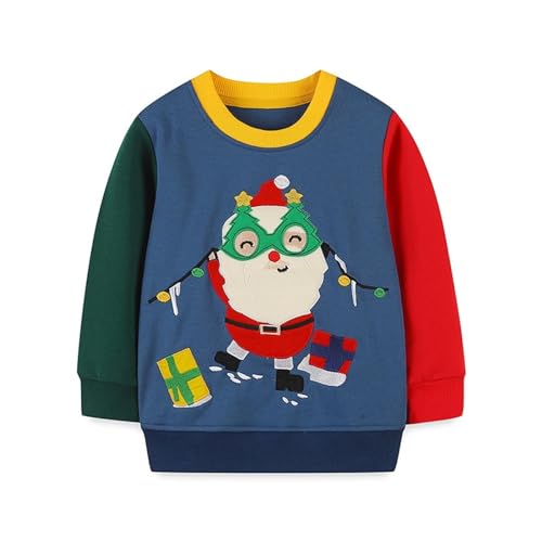 Unisex Child Full Zip Hoodie Sweatshirt Boys' Color Contrast Color Fashion Hoodie Children's for Boys (Blue, 6 Years)