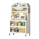 MAGIC SELECT Küchenschrank mit Rädern, Aufbewahrungsschrank für Zuhause, Mikrowellenschrank mit Türen, Organizer für Zuhause, Badezimmer, Wohnzimmer, Schlafzimmer. (5 Regale/162,5x100x40 cm)