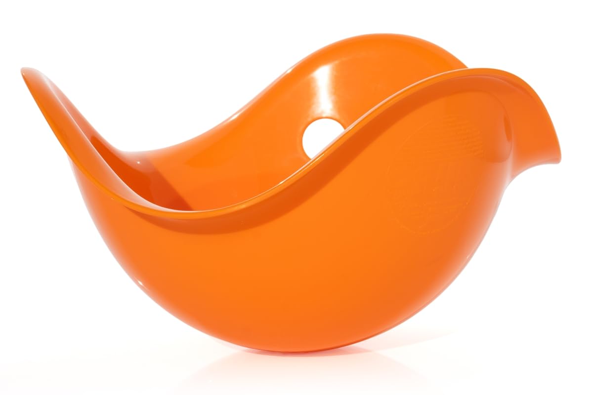 MOLUK Bilibo Midi Open-Ended Sensory Toy for Toddlers & Kids, Stack, Scoop & Explore Through Imaginative Play, Compact Swiss Design Toddler Toy for Home & Travel, Orange
