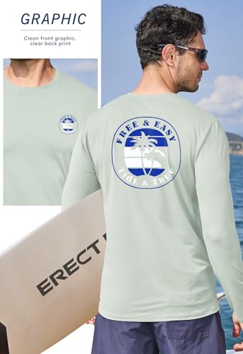 Image of Mens UPF 50+ Rash Guard Quick Dry Lightweight Summer UV Sun Protection Long Sleeve Swim Shirt (S-XXL)