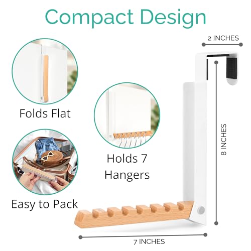 TERRA HOME Cabide de roupas sobre a porta – Rack de pendurar portátil retrátil para lavanderia para