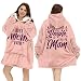 Warmstorey Pink Best Mom Ever Hoodie Blanket - Mommy Gifts Wearable Blanket Hoodie Oodie - Mothers Day Gift From Husband For Mom, Mom Thoughtful Gift from Daughter Son