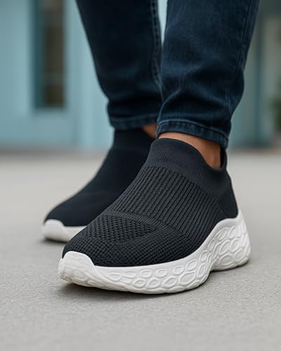 Image of Kraasa Walking Shoes for Men Height Increasing Sports Shoes Ultra Grip Soft Sole Gym Shoes Workout Lightweight Running Shoes for Men