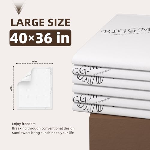 Image of BIGGMED Heavy Duty Incontinence Underpads 40 inch x 36 inch 30 Count, Ultra Absorbent Disposable Bed Pads 150 Gram Tear-Resistant Chucks Pads for Adults, Kids, Elderly and Home Care