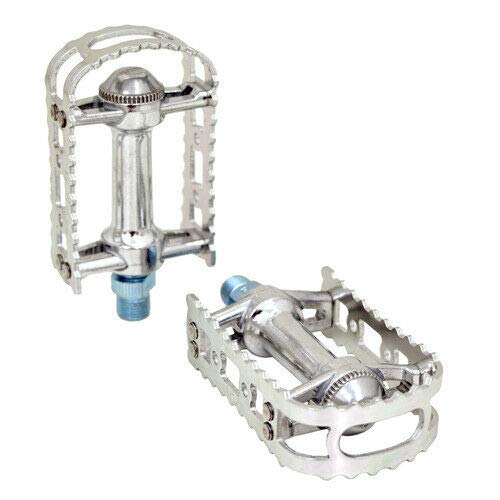 MKS BM-7 Pedales de aleación 9/16 Pulgadas para MTB BMX Old School Flat Bike Pedal, Plateado, MKS1833