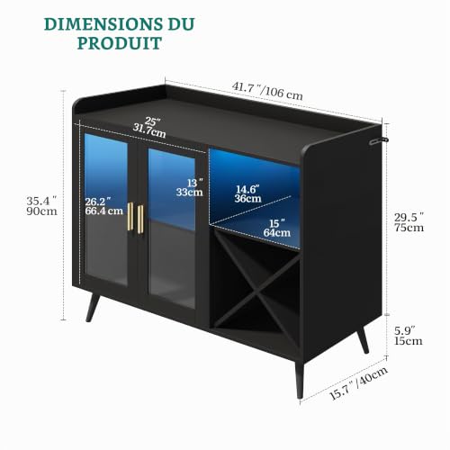 Buffet de cuisine chic avec porte en acrylique et bar YITAHOME - 4