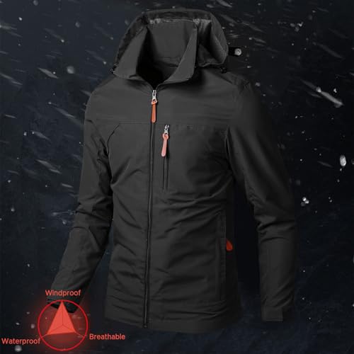 Chaqueta impermeable para hombre con capucha miniatura 3