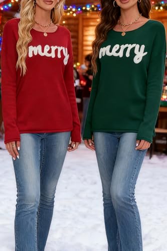 Merry Chenille Script Boat Neck Sweater for Women - Image 4