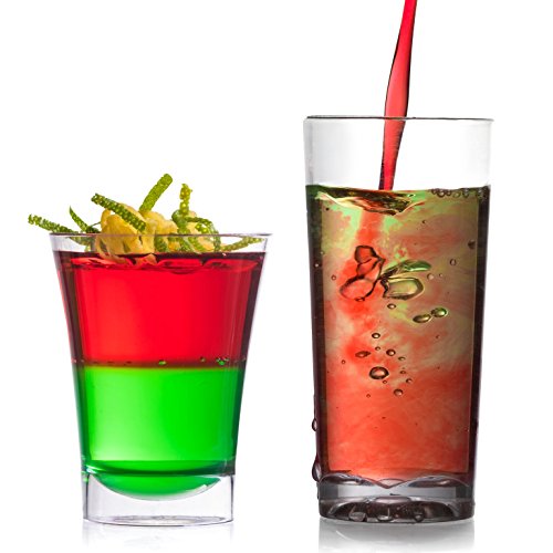 Zappy 52 Disposable Plastic Straight Wall Shooter Glasses 1.75 Oz Clear Tumblers - Tasting Sample Dessert Shooters Wine Beer Champagne Jello Cup Shot Glass Cups #TOP1