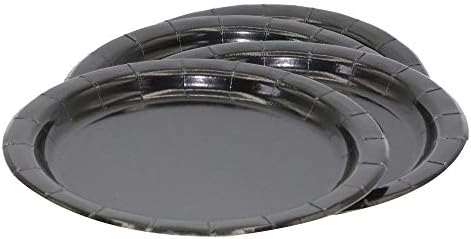 Ayush party Supplies Party Tableware Paper Plates for Weddings, Anniversary, Birthday, Multipurpose Occasions is Party Disposable Round Plates,Pack of 20(7inch/17cm) (Black)