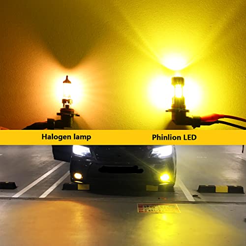 Phinlion H10 9145 Yellow Led Fog Light Bulbs 3200 Lumens Super Bright 3030 30-Smd Chips Py20D Halogen Replacement Lamps For Cars, Trucks, Suvs #TOP5