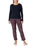 Tommy Hilfiger Damen Ls T-Shirt und Hose aus Jersey Pyjamaset, Desert Sky/Scattered Flower, L
