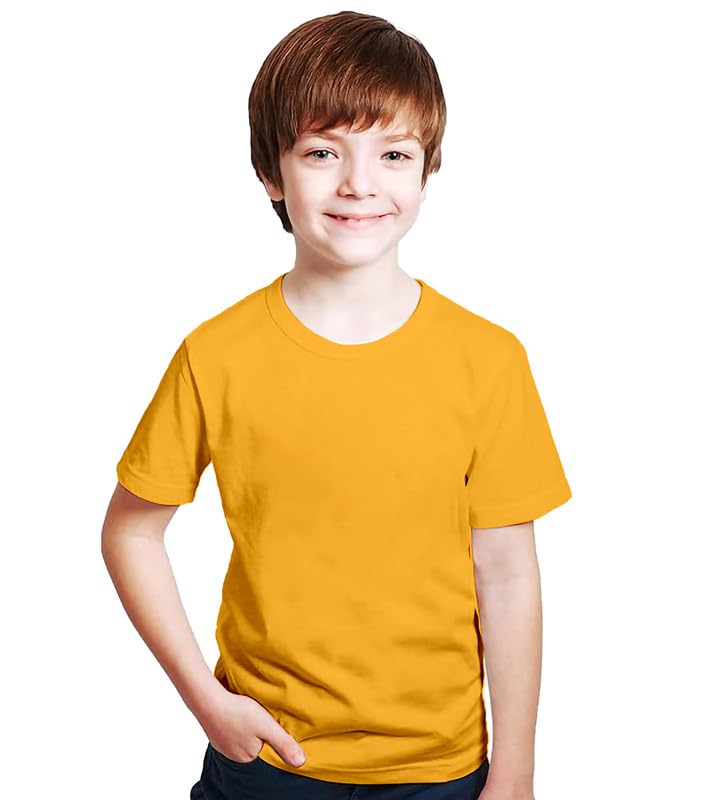 Image of XENOVAURBAN Kids Unisex Solid Round Neck Cotton T-Shirt - P