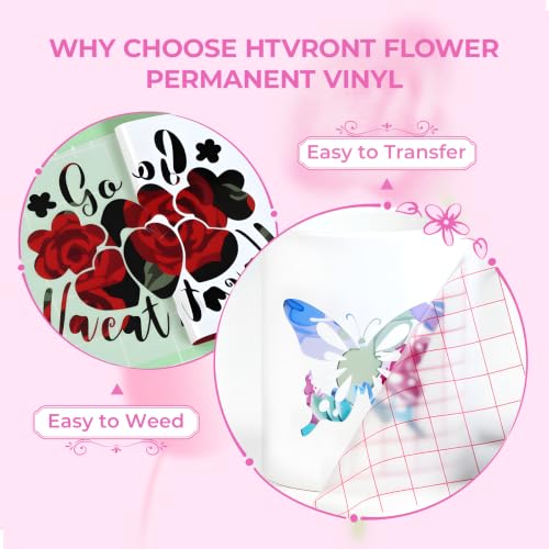 Image of HTVRONT Floral Permanent Vinyl 10 pcs 12 x 10 in Watercolor Flower Design