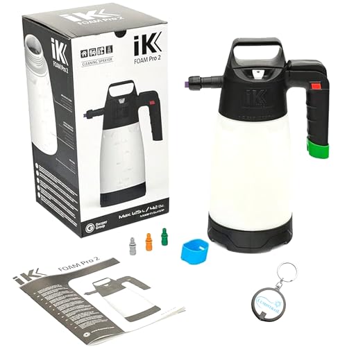 iK Foam PRO 2 Pump Sprayer Professional Spray Bottle for Automotive Cleaning Detailing and Industrial Cleaning Bundle with a Lumintrail Keychain