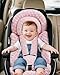 BOMOLOUR Infant Car Seat Insert with Removable Cushion for Baby Preemie Newborn Infant, Reversible carseat Insert Head Body Support Fits for Stroller, Baby Swing, Rocker, Bouncer, Bassinet - Pink
