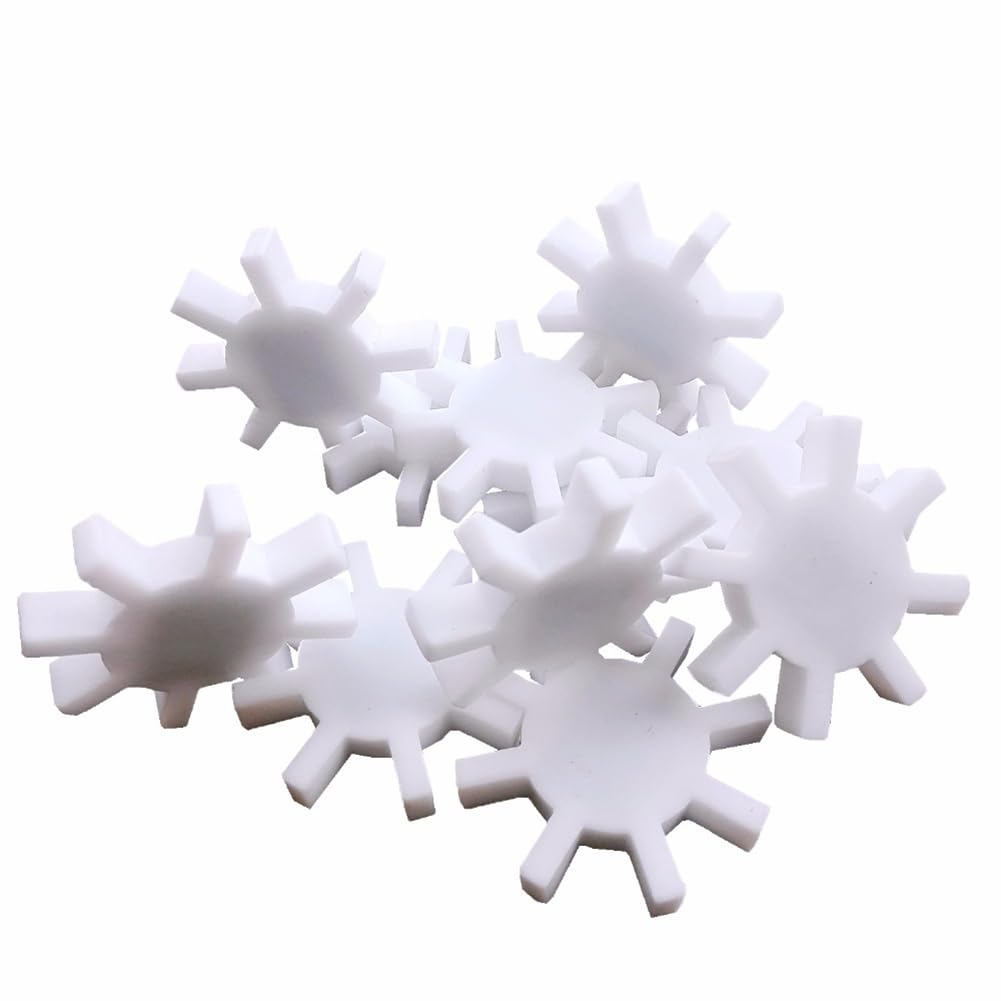 Jnchdghwa White Magnetic Stirrer Stir Bar Ptfe Stirring Bars Gear Shape 40Mmx7mm 5Pcs Stirring Bars