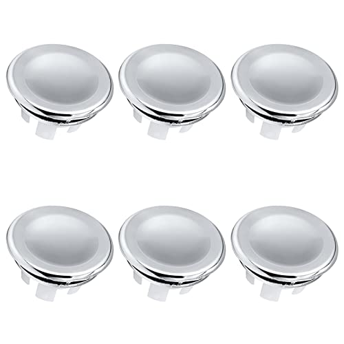 6 Piezas Cubierta de Rebosadero para Lavabo Tapa de Desbordamiento de Acero Inoxidable Cubierta de...