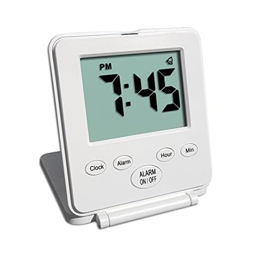 Digital Travel Alarm Clock - No Bells, No Whistles, Simple Basic Operation, Loud Alarm, Snooze, Small and Light, ON/Off Switch, 2 AAA Battery Powered, White