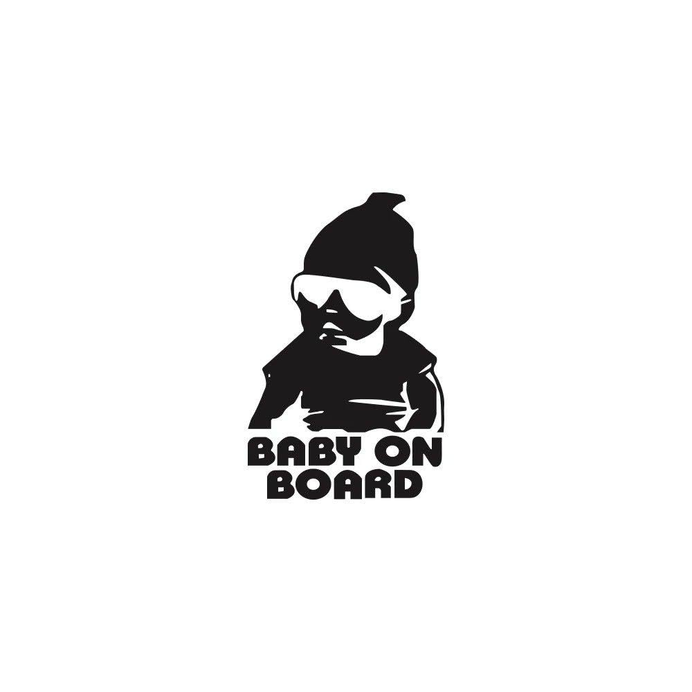 Universal Baby On Board Styling PVC Sticker for Car Truck SUV Rear Windscreen Vinyl Film Safety Warning Decals(Matt Black)