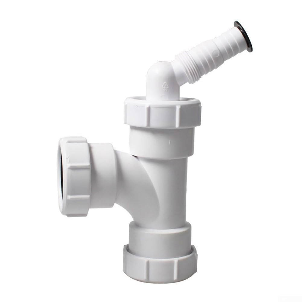40mm PVC T Design Kitchen Sink Drain Pipe Straight 3 Way Connector, Robust Plastic Sewer Plumbing Tube for Efficient Drainage, for Washing Machine Outlet Tee and Various Sink Systems