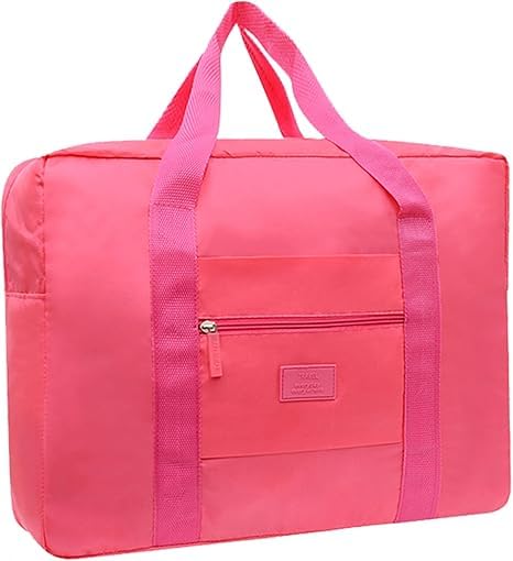 INVODA Travel Bag for Women Foldable Carry on Duffel Bag Waterproof Tote Weekender Luggage Bag (Red)