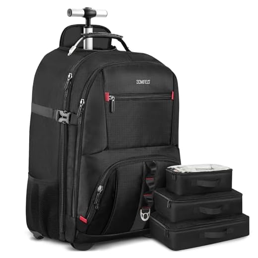 Wheeled Travel Backpack with Cubes