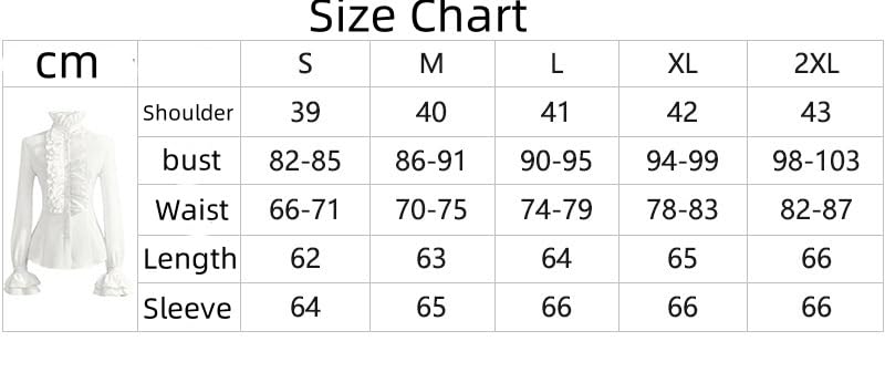 Camisas Mujer Manga Larga,Dames Vintage Victoriaanse Dubbele Ruches Shirt Blouse, Witte Opstaande Kraag Lange Mouwen Button-Down Tuniek Top Middeleeuwse Gotische Lolita Halloween Cosplay SH