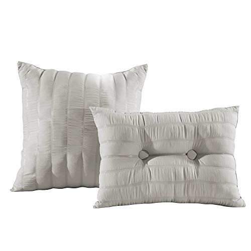 Lush Décor Farmhouse Seersucker 5-Piece Full/Queen Comforter Set (Light Gray) #TOP2